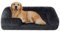 HMTOPE Orthopädisches Hundebett, Hundesofa, hohen Rand, Hundekissen, Hundekorb, Abnehmbar und waschbar, Mittelgroße Hunde, Grosse Hunde, 106 x 80 x 20 cm, Dunkelgrau