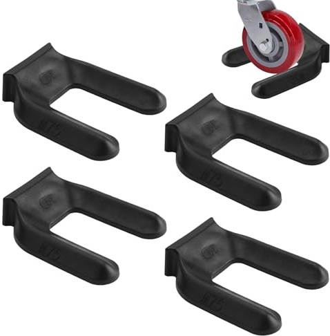 UFURMATE Stuhl-Radstopper, Kunststoff, Möbeluntersetzer, Rollenstopper, kein Anheben, rutschfeste Möbelrollenpolster für Stuhl, Sofa, Geräte, Schwarz, 4 Stück