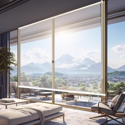 CFGYHN Transparent Waterproof Roll Up Blind,Transparent Roller Blinds,Windproof Plastic Curtain,Patio Pergola Blinds,Thick 0.5mm Outdoor Roller Blind Side Blind UV Protection (W155xH250cm/W61 xH99)