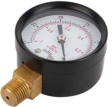 Vacuum Pressure Gauge, Copper Alloy Pressure Gauge, Air Compressor Water Oil Pressure Test Gauge for Measurement and Test