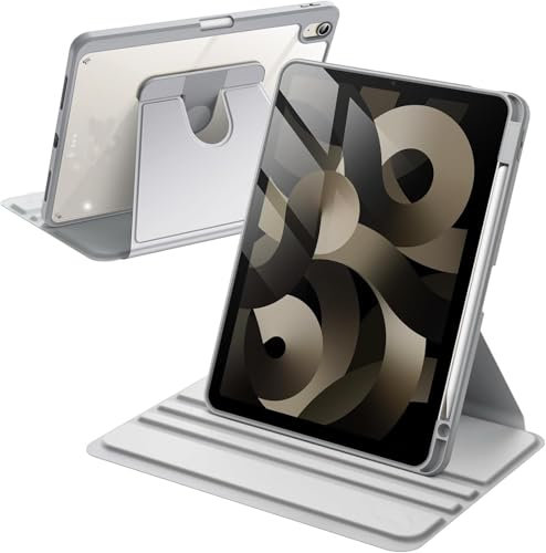 A-BEAUTY Funda Giratoria Compatible con iPad Mini 7 (A17 Pro, 2024, 7.ª Generación) / iPad Mini 6 (8.3 Pulgadas, 2021, 6ª Generación) con Auto-Sueño/Estela, Gris