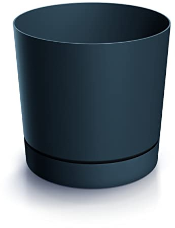 Macetero de 12 cm de diámetro, altura de 12 cm | Maceta de diseño elegante de plástico duradero, resistente a la intemperie y a los rayos UV | Macetas para un elegante diseño de jardín y espacio |