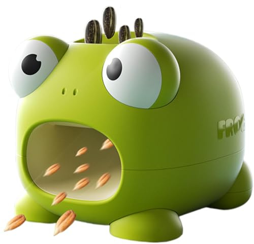 Automatic Sunflower Seed Peeling Machine, Frog Shape Electric Pine Nut Sheller Electric Sunflower Seed Cracker Sunflower Nut Sheller Sunflower Nut Peelers Tool for Boys Girls, 9.8x11x9.2cm