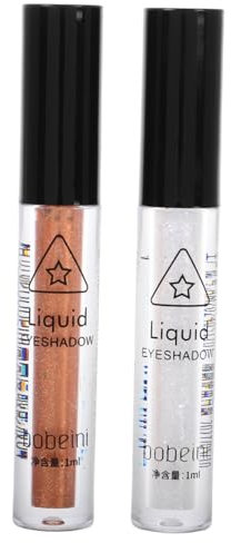 MUSISALY 2 Stück Glitzer Lidschatten Flüssiger Eyeliner Metallisch Schimmernd Hautfreundlich Präzisionsapplikator für und Mädchen