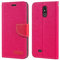 Custodia Flip in Tessuto Oxford e Pelle PU Compatibile con Brondi Amico Vero 4G, Cover Protettiva con Chiusura Magnetica e Tasche per Carte (Rosso rosa)