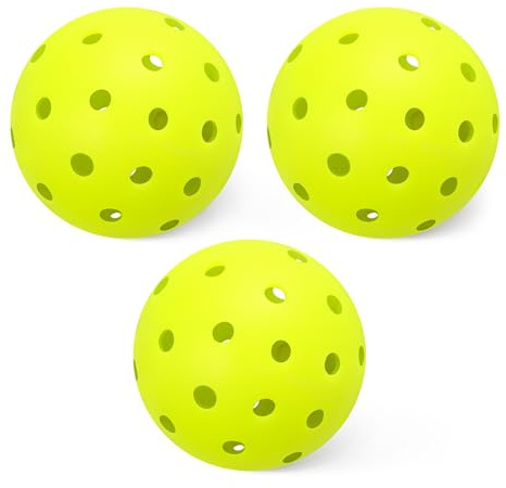 Amazon Basics Pickleball-Bälle für den Außenbereich, 7,4cm, Gelb