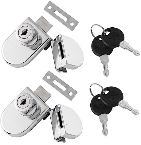 DOITOOL 2 Ensembles Serrure Armoire Alliage De Zinc Avec Porte Verre Loquet De Meuble Pour Serrure De Cave à Vin Professionnelle