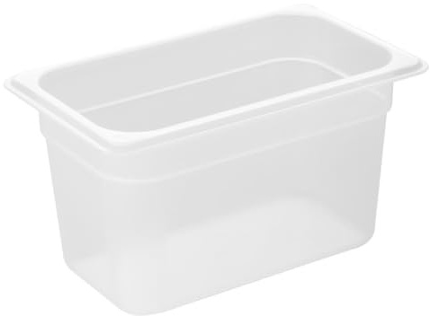 Nisbets Essentials Polypropylene 1/4 GN Gastronorm Container, 150mm 3.7Ltr | Fits commercial prep, fridge, and freezer storage with a stackable, modular design to maximize space and efficiency.