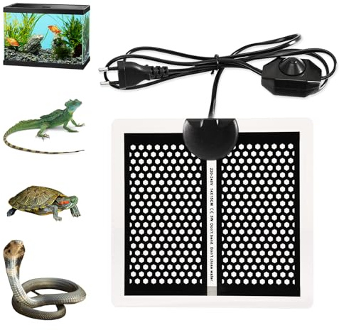 Tulov 5W Heizkissen für Glasbehälter,15x14cm Aquarienheizkissen,verstellbares Heizkissen für Reptilien mit Temperaturregelung,Terrarium Heat Mat für Reptilien, Schlangen, Spinnen, Raupen, Eidechsen