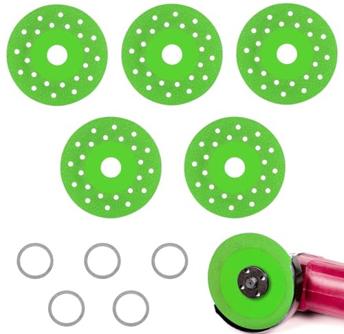 GIONAR 5PCS Rock Slab Grinding Disc, Ultra Thin Rock Slab & Tile Cutting Disc, Polishing Cutting Blade for Angle Grinder, Granite, Marble, Glass, Ceramics