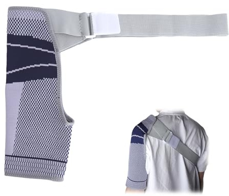 KQDRAVINE Axelbandage män kvinnor, justerbara axelbandage män elastiskt axelstöd axelrem, axelstöd för sport och ledskydd (L)