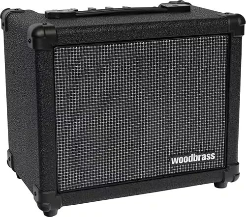 Woodbrass BA820 - Amplificatore basso 20 W Classe D, compatto e leggero, HP 6,5, EQ 4 bande, ricezione wireless, ingresso AUX e uscita cuffie, ideale per principianti e pratica domestica