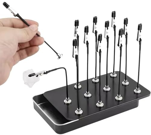 12 Pcs Magnetic Bendable Alligator Clip Sticks Set,Model Making Tools Kit | model making tools kit,miniature painting accessories Tools,Painting Stand Base Holder,tamiya extra thin cement