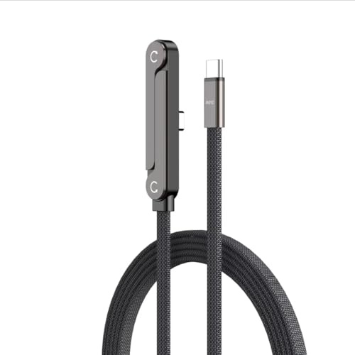 smartgear Foldable Holder Charger Cable with Stand, 240W Super Fast Charging Stand Sideways Data Cable, USB-C 5 FT/150cm, for iPhone 15/16/17 Series, S24 S25 S24 Ultra