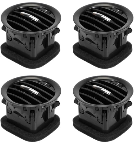 Juego de 4 Rejillas de Ventilación Boquilla de Ventilación Rejilla para Aire Acondicionado (Cubiertas) para Vauxhall ADAM y Corsa D # 13417363, 2201099, 13363314 (Negro Brillante)