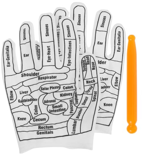 Artibetter Akupunktur Massagehandschuhe aus Baumwollmischung mit Massagestäben zur Handentspannung und Reflexzonenmassage für Lehrer und Frauen im Wellnessbereich