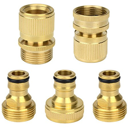 5 Stück Messing Quick Connector Starter Kit Wasser Schlauch Ende und Wasserhahn Set