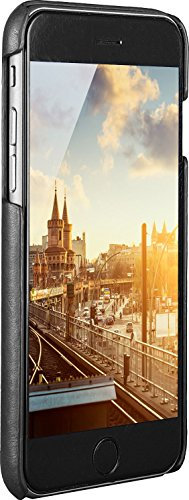 JT Berlin LederCover Kreuzberg Lederhülle für Apple iPhone SE (2020) / 8 / 7 / 6S (schwarz) [Echtleder Hardcover, Handarbeit, Passgenau] - 10251