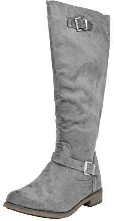 Fitters Footwear That Fits Damen Hochschaft Stiefel Übergröße 42-45 gefüttert Vanessa grau, Grau, 42 EU