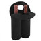 Linkidea Wine Travel Cooler Bag Holder, Two Bottle Wine Tote & Portable Beverage Chiller, Dual Slots Beer Insulated Neoprene Handbag, Compatible with Wine, Beer (Black)