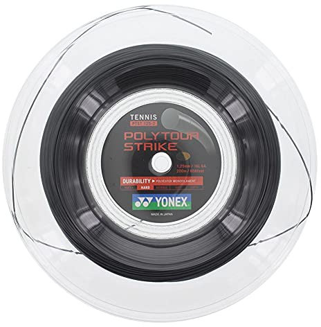 YONEX Unisex – Erwachsene Poly Tour Strike Saitenrolle 200m-Schwarz Tennis-Saite, schwarz, One Size