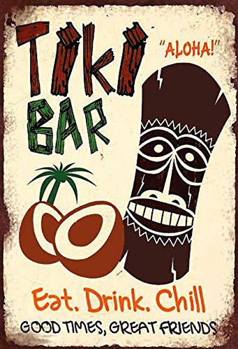 Schatzmix Blechschild Barschild Tiki Bar Hawaii Aloha Metallschild Wanddeko 20x30 tin Sign