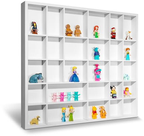 Creative Deco Weiße Setzkasten Holz Sammelbox Holztablett 28 Fächer | 44,5 x 40 x 3 cm | Bemalen Holz Sortierung Speicherregal Box Drucker Vitrine | Perfekt für Decoupage, Lagerung, Dekoration