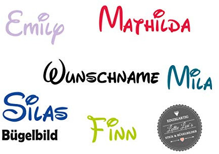 Bügelbild Wunsch Name Text in Flex, Glitzer, Flock, Effekt in Wunschgröße