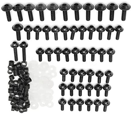 158 Pièces Kit De Boulon De Carénage De Moto, Morechioce Clips De Fixation Vis Vis De Corps De Moto De Moto Carénage Kit Boulon De Fixation Vis Écrou Compatible Avec R6 1999-2002,Noir
