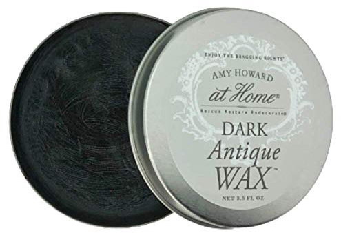 Amy Howard at Home Dark Antique Wax for Vintage and Antique Furniture Restoration | Provides Dark Colored Protective Finish and Seal | Multi-Surface Protection | 3.5oz Tin