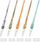 WANDIC 5 Pcs Handmade Buntglas Dip Stift Set mit Ständer und farbigen Kristall Blumen Stift Set für Kunst, Signieren, Schreiben, Zeichnen, Schreiben