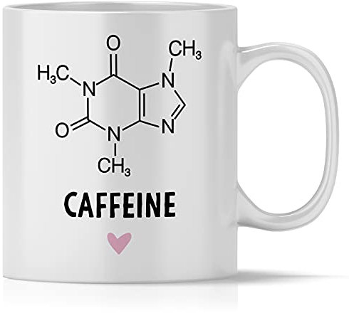 mindmonkeys® Tasse mit Spruch Chemische Formel Coffein Kaffeetasse Bürotasse Geschenkideen Barista Kaffeejunkies Morgenmuffel Geschnekidee zum Geburtstag Jubiläum Keramik 300 ml