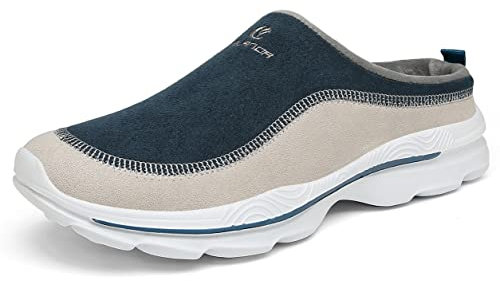 CELANDA Zoccoli e Sabot Donna Uomo Inverno Caldo Pantofole Comode Antiscivolo Home Scarpe Leggero Scarpe Sportive all'aperto,Blu Grigio,45 EU