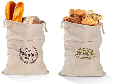 2 Stück Leinenbeutel, Bio-Brot Tasche, Brot Aufbewahrungsbeutel, Leinen-Brotbeutel, Umweltfreundlicher Brotsack, Aufbewahrung für Einweihungspartys, Hochzeitsgeschenke, Handwerkliche Brote