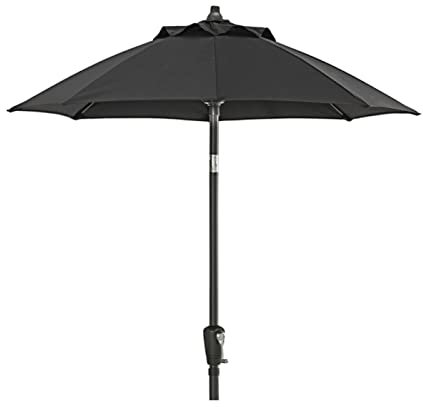 Dehner Sonnenschirm Vido, Ø 150 cm, Höhe 221 cm, Aluminium/Polyester, dunkelgrau, Klein