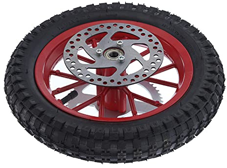 Pocket Bike Hinterrad, Rostschutz Anti-Rutsch-Rad 12,5 x 2,75 Zoll/31,8 x 7,0 cm für 47 cc 49 cc 2-Takt Dirt Bike(C (rot))