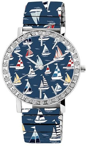 Donny Kelly Damen-Uhr Zugarmband Edelstahl Analog Quarz 1700071 (blau Mehrfarbig)