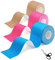 Kinesiotapes,Kinesiologie Tape,5m x 5cm Wasserfest & Elastisch Hautfreundlich Kinesio Tapes,Physio Tape,für Sport,für Knie,Schulter und Ellenbogen,Muskelstraffende Bänder (Blau/Rosa/Beige)