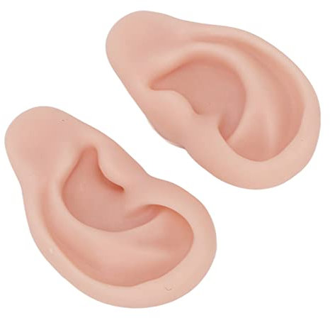 Ohrmodell Flexibel 1 Paar Praktisches Silikon Menschliches Ohr Modell Wiederverwendbar Ohrpiercing Ohrring Display Lehre (Mittlere Hautfarbe)