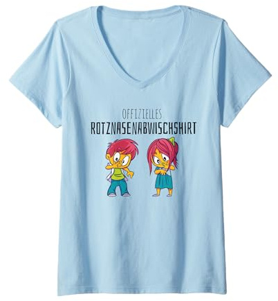 Damen Kinderpfleger witzig Erzieher Erzieherin lustig Spruch Popel T-Shirt mit V-Ausschnitt