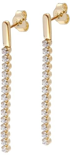 trendor Damen-Ohrringe mit Zirkonia Gold auf Silber 925 eleganter Ohrschmuck für Frauen, zauberhafter Schmuck, zeitlose Geschenkidee, 15078