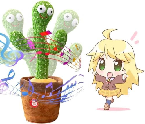 Cactus Qui Danse et Répète,Cactus Chantant et Dansant, Jouet de Danse Drôle pour Les Enfants,Parfait, Fête, Noël, Cadeau d'anniversaire pour Garçons et Filles