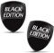 Biomar Labs 2 x 3D Gel Silikon Aufkleber Black Edition Schwarz Badge Stickers Autoaufkleber Auto Motorrad Fahrrad Fenster Tür Laptop KS 142