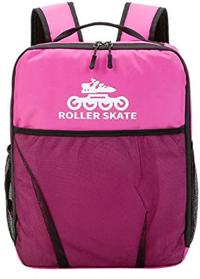 XINBALOVE Schlittschuhtasche,Rollschuh-Tasche, Rollschuh-Rucksack, Schlittschuh-Inline-Skate-Aufbewahrungstasche, professionelle Rollschuh-Schultertasche für Kinder, Reisetasche-S Rose red