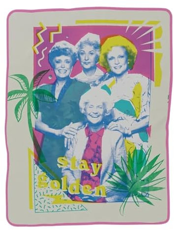 Franco The Golden Girls Bettwäsche, superweicher Micro-Raschel-Überwurf, 116,8 x 152,4 cm, Sammlerstücke, offizielles Lizenzprodukt