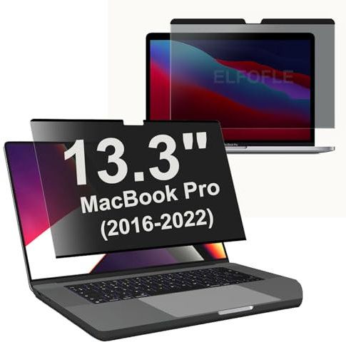 elfofle Filtre de confidentialité magnétique pour MacBook Pro 13 - Film de confidentialité anti-lumière bleue amovible pour Mac Pro 13 (2016-2022)