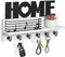 Porte Clef Mural Bois à 6 Crochets - HOME Décoration Boîte à Clés Vintage, Boite a Clefs Murale avec Étagère de Rangement pour Rangement Des Clés et Courrier à L'entrée, Support Clef Mural (Blanc)