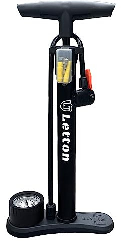 Letton Bike Floor Pump with Pressure Gauge, Portable Bike Tyre Pump 160PSI/11Bar with Presta & Schrader Valve, High Pressure Bike Air Pump with Ball Needle for Balls, Balloons, Inflatables