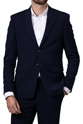 Hirschthal Business Anzugsakko Herren 2-Knopf Sakko Regular Fit - mit Kleidersack - Sakko Schwarzblau 66