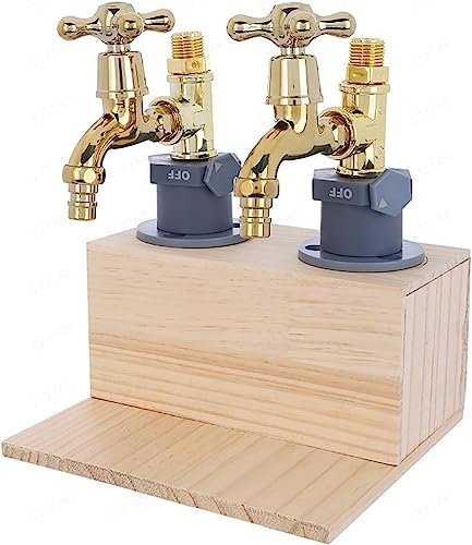Biersp ender, doppelter Flaschen-Wand-Likör spender mit Messing rohr und Holz basis, auslaufender Bierflaschen-Füll hahn für Home Bar